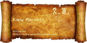 Kapy Marcell névjegykártya
